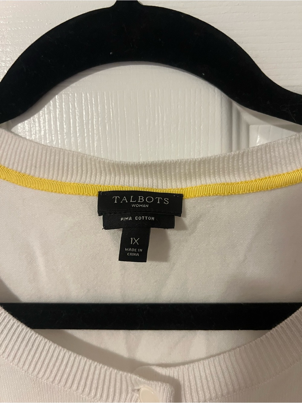 Talbots White Button-Front Women's Cardigan - Picture 2 of 3